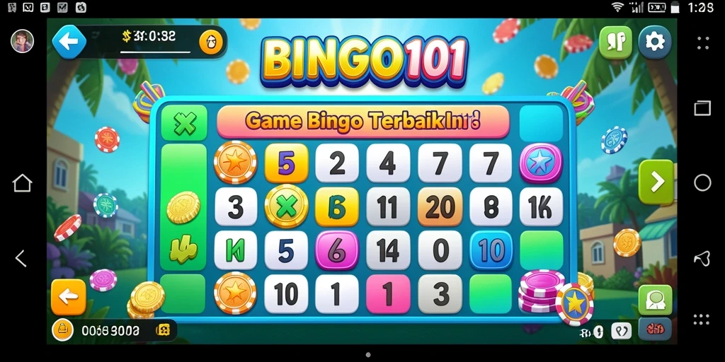 Screenshot BINGO101 menampilkan gameplay Bingo yang seru dan interaktif.