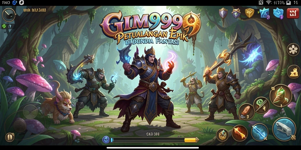Tangkapan layar menunjukkan aksi seru dalam permainan RPG GIM999.