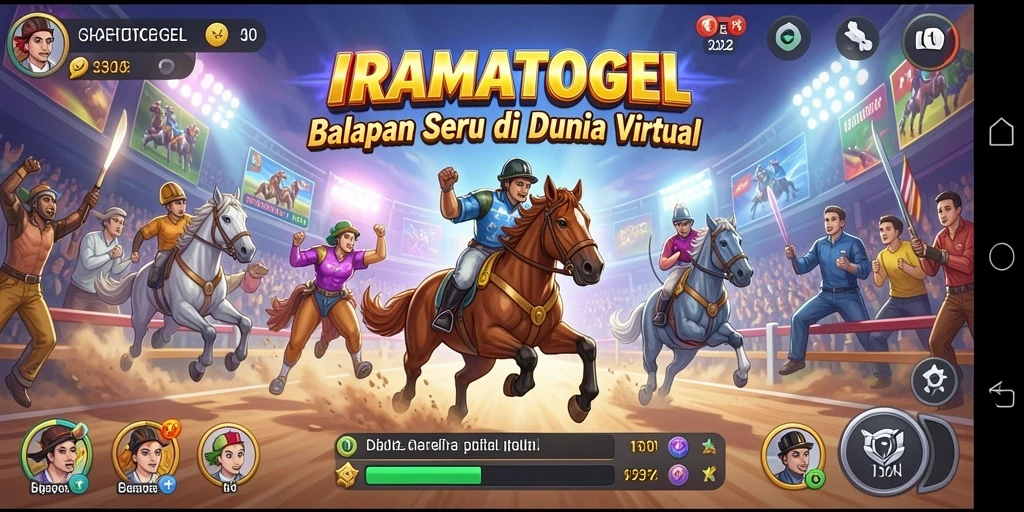 Tangkapan layar utama IRAMATOGEL menampilkan gameplay balapan yang menegangkan.