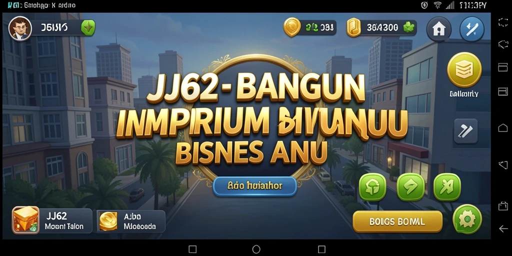 Screenshot gameplay menarik dari JJ62 yang menunjukkan pembangunan bisnis.