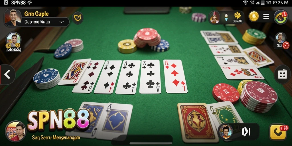 Screenshot gameplay SPN88 yang menampilkan momen seru Gaple.